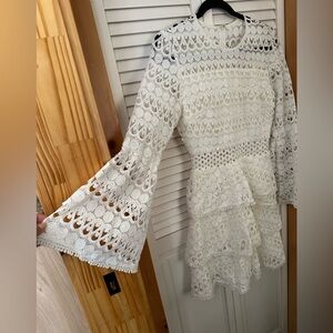 Aqua White Lace Dress